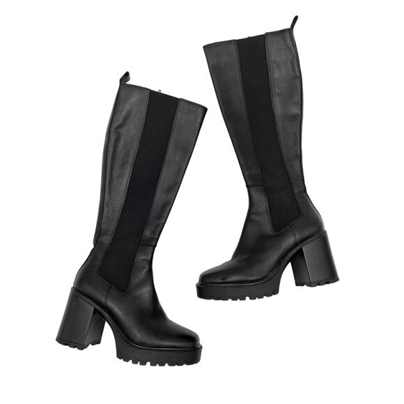 Steve Madden 6 Deegan Black Tall Chunky boots - Picture 1 of 4